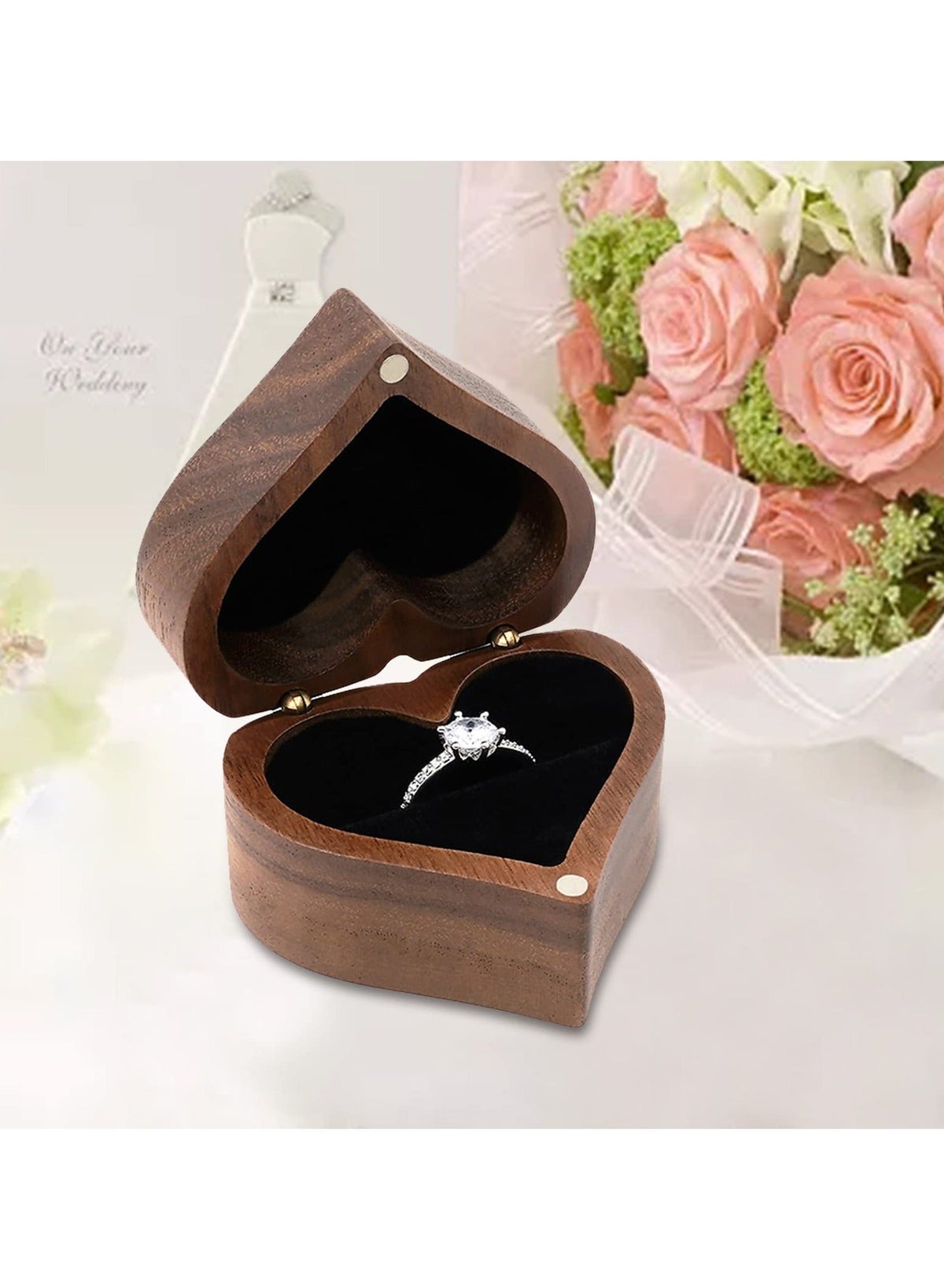 Generic Wedding Ring Box, Custom Wooden Engagement Proposal Ring