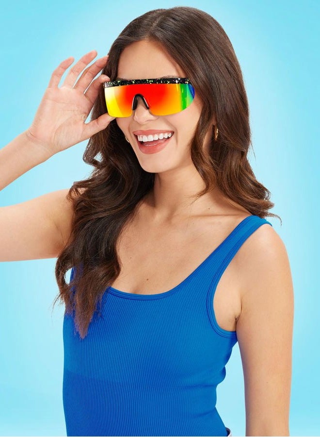 Tipsy Elves Black Neon Hundo P. Sport Style Reflective Sunglasses - Image 4