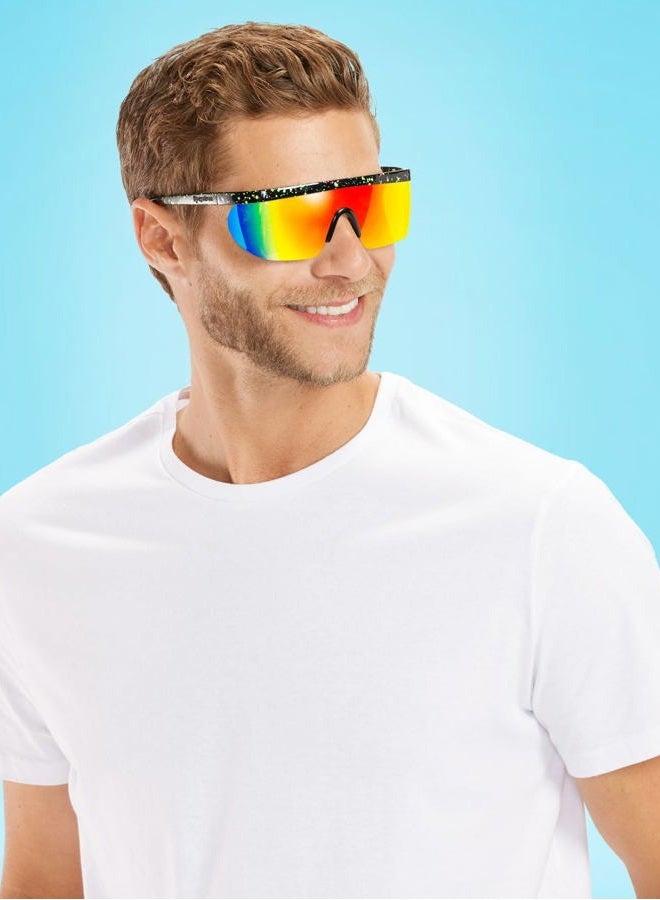 Tipsy Elves Black Neon Hundo P. Sport Style Reflective Sunglasses - Image 3