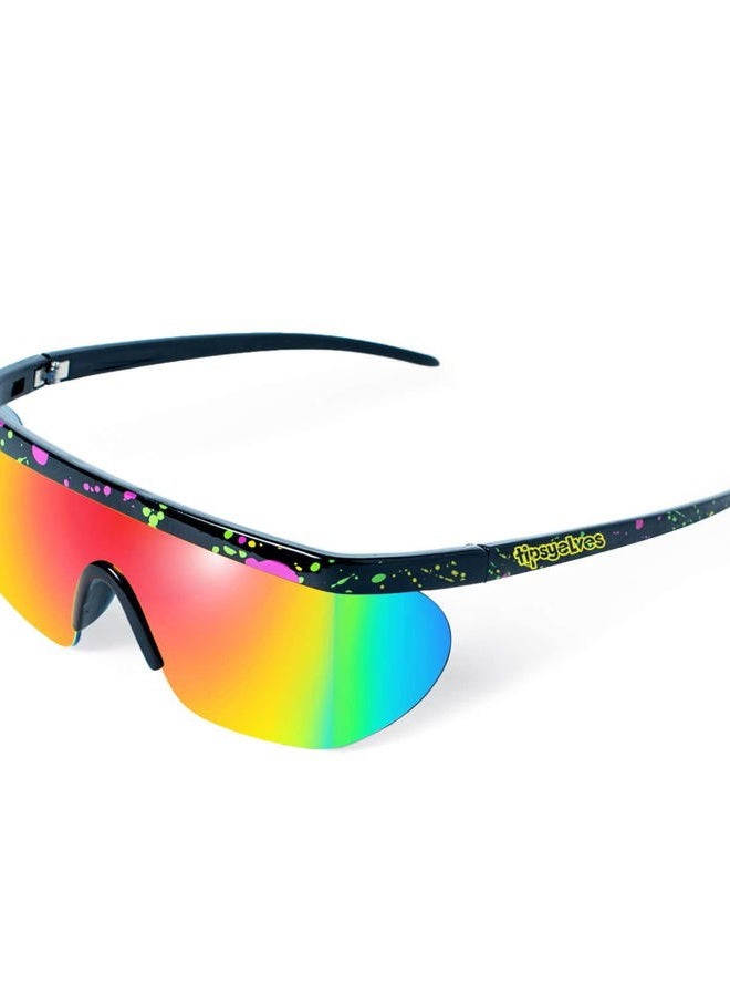 Tipsy Elves Black Neon Hundo P. Sport Style Reflective Sunglasses - Image 1