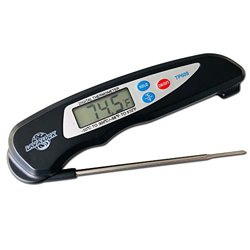 LavaLock® Instant Read BBQ Meat Thermometer Smoker Pit Kitchen Fast Digital Quick Read Pro Thermo Pen, Folding Probe - Kitchen Cooking Grilling BBQ Smokers - Image 1