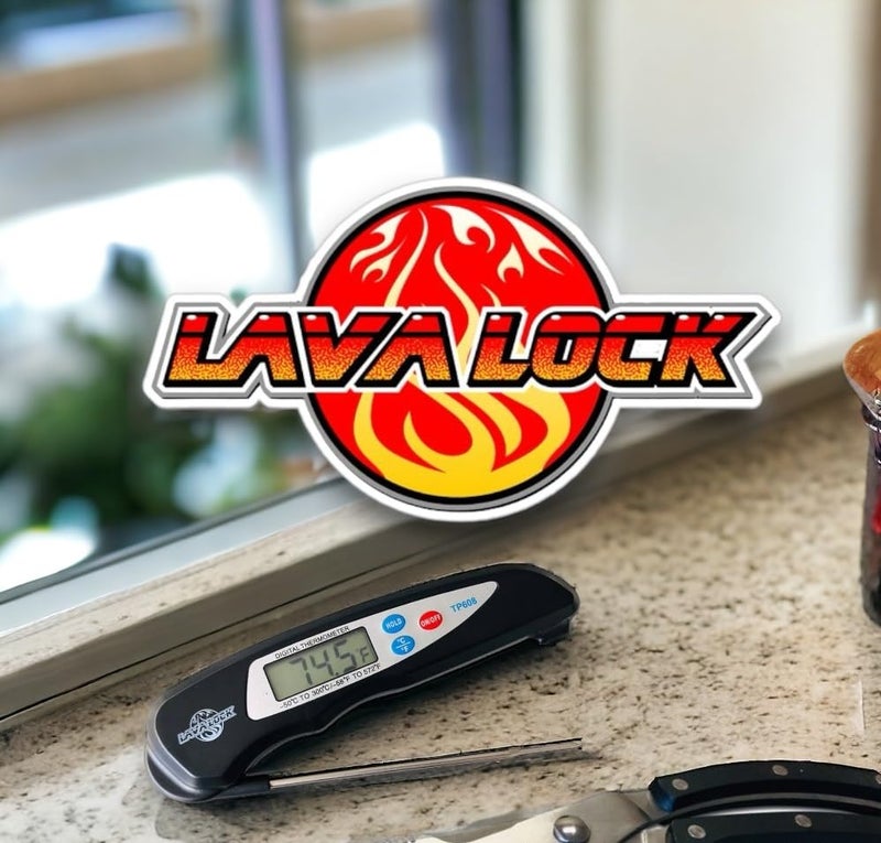LavaLock® Instant Read BBQ Meat Thermometer Smoker Pit Kitchen Fast Digital Quick Read Pro Thermo Pen, Folding Probe - Kitchen Cooking Grilling BBQ Smokers - Image 3