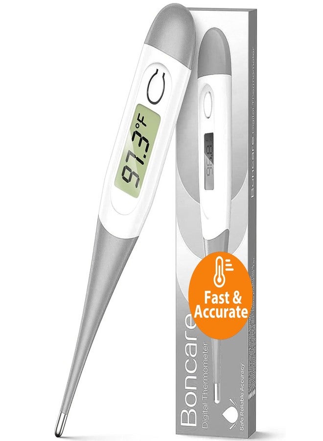 Boncare 10 Seconds Digital Thermometer for Adults and Kids - Accurate & Safe Rectal Thermometer for Baby with Fever Alarm, Oral Thermometer (Gray) - Image 1