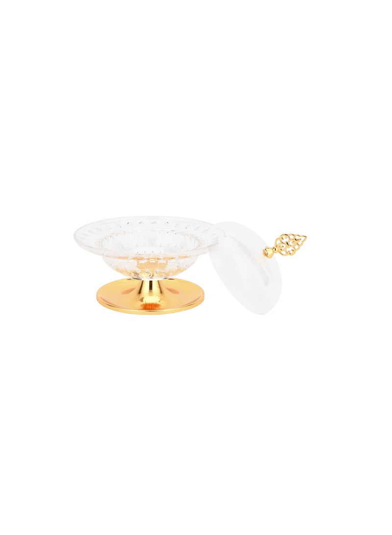 Royalford Date Bowl with Lid- RF12336/Perfect for Serving Dates, Dried Nuts, Candies, Etc./ Versatile and Strong Acrylic Construction with Elegant Golden-Finish Knob and Base/ Dishwasher and Freezer Safe Multicolor - Image 4