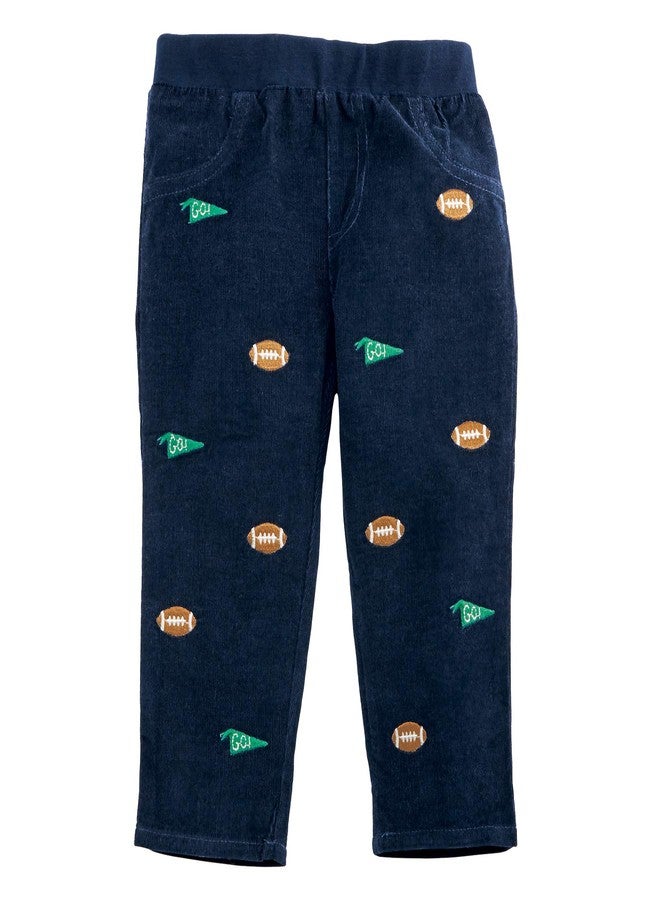 Mud Pie Baby Boys Football Schiffly Pants Navy (6-9M), 6-9 Months - Image 1