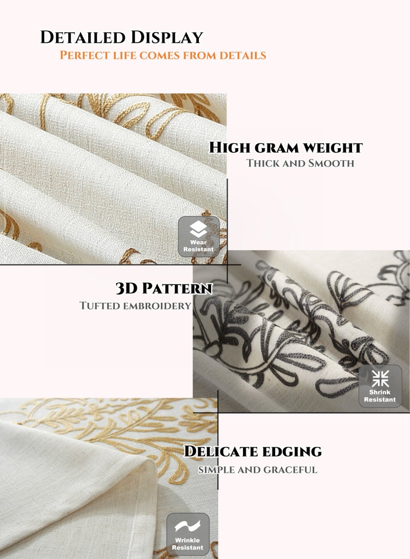 Cotton and Linen Rectangular Baroque Tablecloth,140X200cm Table Covers,Coffee Table Cloth, European Classical Luxury Style Light Brown,Baroque 3D Embroidery Pattern, High Gram Weight, Thick and Smooth, Soft and Environmentally Fabric, Wear-Resistant ,Durable, Machine Washable, Shrink-Resistant,Anti-Wrinkle, Finely Quilted and Reinforced,Home Kitchen Dining Tables Decorations, Outdoor Tables Clothes, Dinners, Weddings , Banquet Parties, Hotel Decorations,Large Size(55*79inch) - Image 3