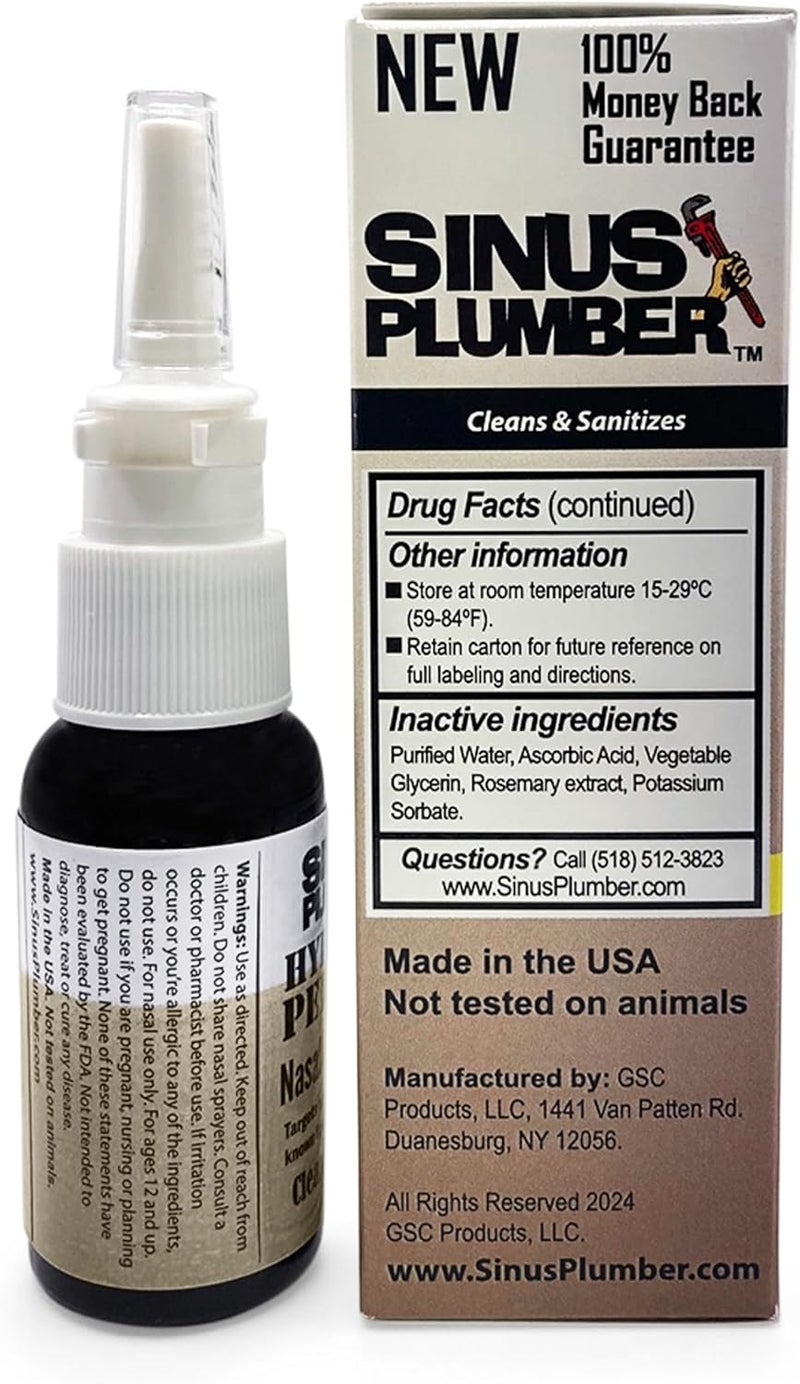 Sinus Plumber Hydrogen Peroxide Nasal Hygiene Mist  Deep Cleans Nose from Airborne Particles for Immune Defense - Image 3