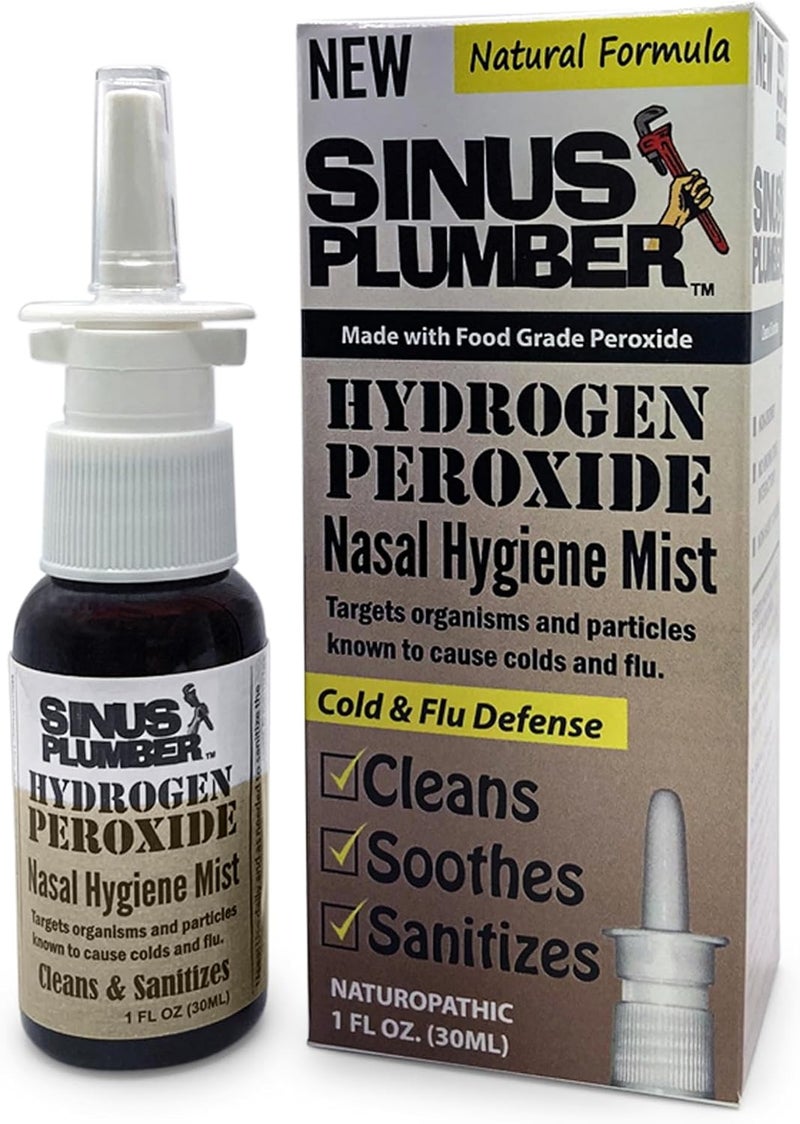 Sinus Plumber Hydrogen Peroxide Nasal Hygiene Mist  Deep Cleans Nose from Airborne Particles for Immune Defense - Image 1