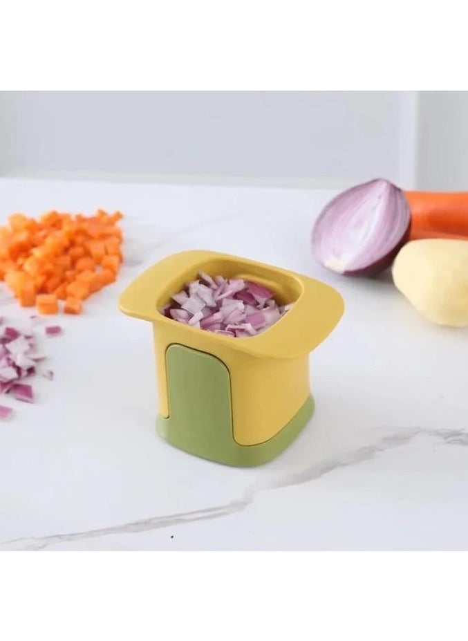 Generic Multifunctional Stainless Steel Vegetable Cutter Vegetable Cutter with Bowl, Manual Press Food Slicer  - Image 5