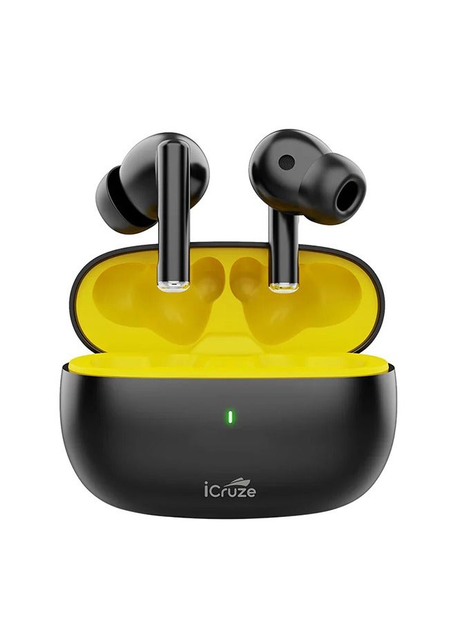 iCruze سماعات أورا TWS - بلوتوث 5.3، 40 ساعة وقت تشغيل، ENC، محركات 13 مم، عزل الضوضاء، تحكم باللمس، شحن من نوع C - Image 1