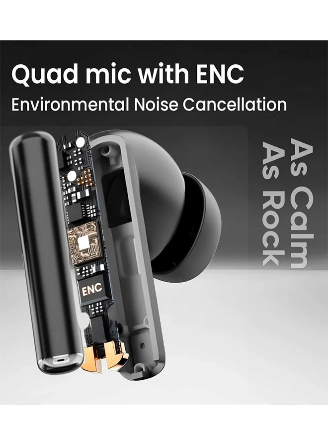 iCruze سماعات أورا TWS - بلوتوث 5.3، 40 ساعة وقت تشغيل، ENC، محركات 13 مم، عزل الضوضاء، تحكم باللمس، شحن من نوع C - Image 4