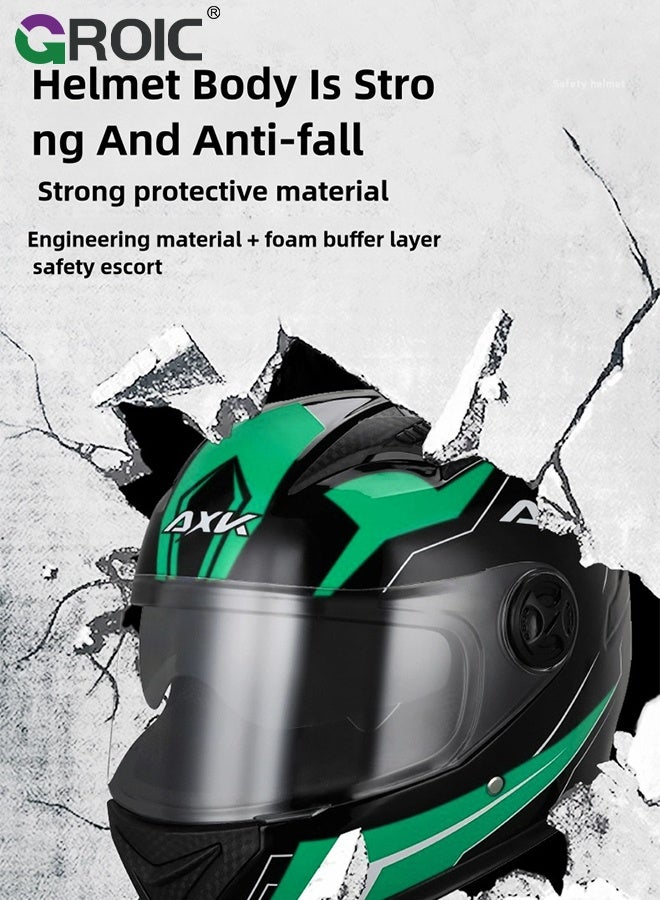 GROIC Sport Motorcycle Helmet,Motorcycle Full Face Helmet,ightweight ABS Shell,Bike Motocross Helmets for Adults,Motorcycle Street Bike Helmet(Green)  - Image 3