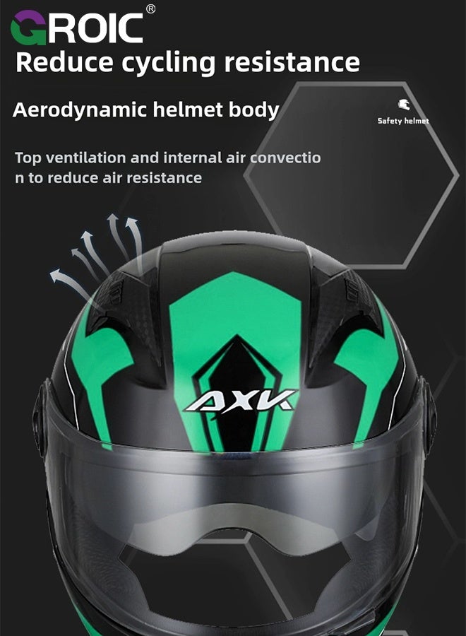 GROIC Sport Motorcycle Helmet,Motorcycle Full Face Helmet,ightweight ABS Shell,Bike Motocross Helmets for Adults,Motorcycle Street Bike Helmet(Green)  - Image 4