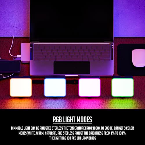 ls lapster Lapster Luma sync RGB Light for Video Shooting YouTube,Zoom Meeting, Photography Lighting with Clip Dimmable and Rechargeable for Camera Selfie Stick Tripod Laptop Cellphone & Other Gadgets - Image 4
