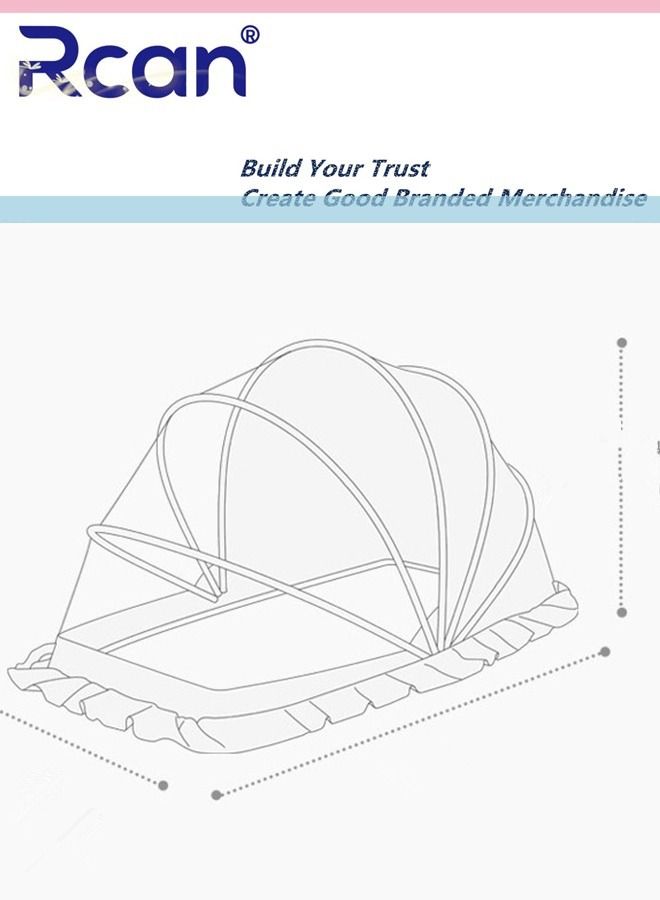 Rcan Baby Mosquito Net Bed Tent Portable Breathable Foldable Baby Bed Cover Bottomless Bug Resistant Newborn Bed for Baby Boys Girls - Image 5