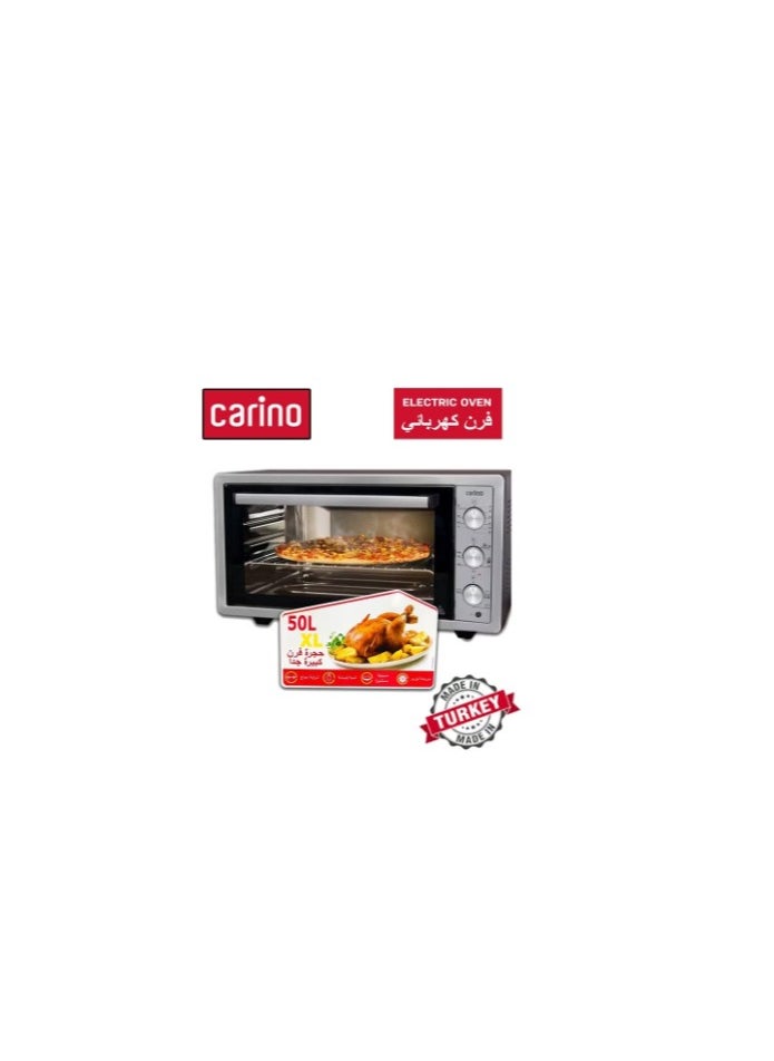carino Carino Electric Oven 42 Liter With Double Glass Door 1300W CM4240 With Turbo Fan | Auto Shut-off Function Black & Silver  - Image 2
