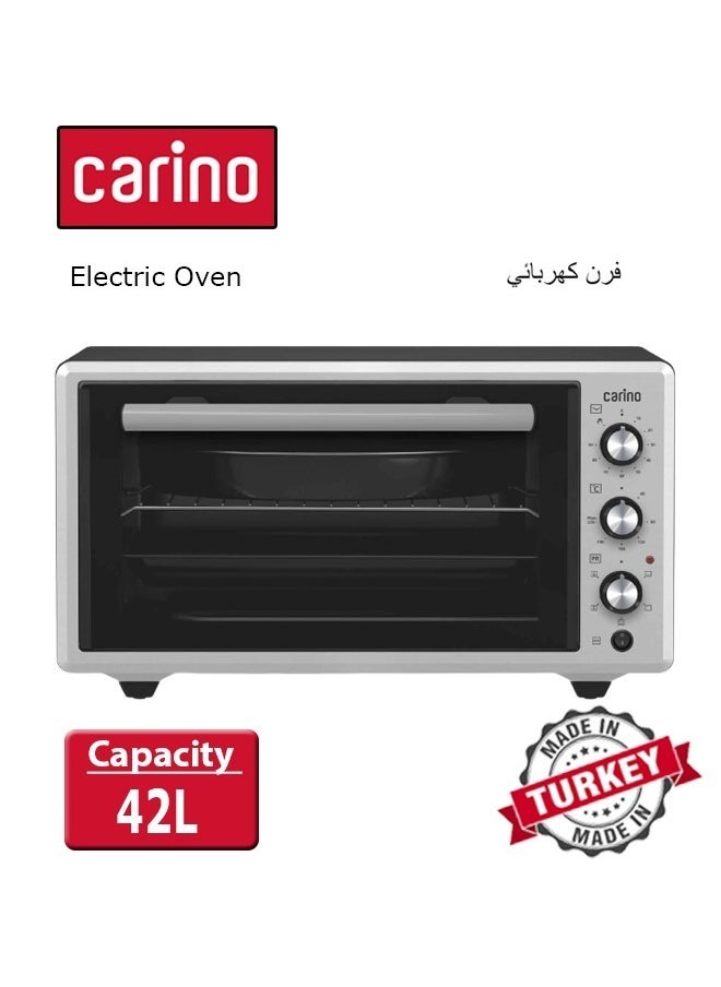 carino Carino Electric Oven 42 Liter With Double Glass Door 1300W CM4240 With Turbo Fan | Auto Shut-off Function Black & Silver  - Image 1