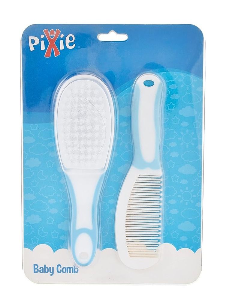 Pixie Baby Comb Set - White & Blue (Pack Of 2) - Image 1