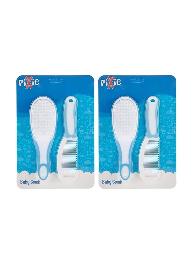 Pixie Baby Comb Set - White & Blue (Pack Of 2) - Image 3