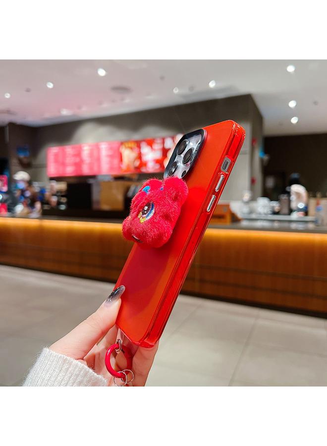 زبون جراب لهاتف iPhone 11 Pro Max جراب هاتف دمية قطيفة على شكل رقصة الأسد للعام الجديد - Image 5