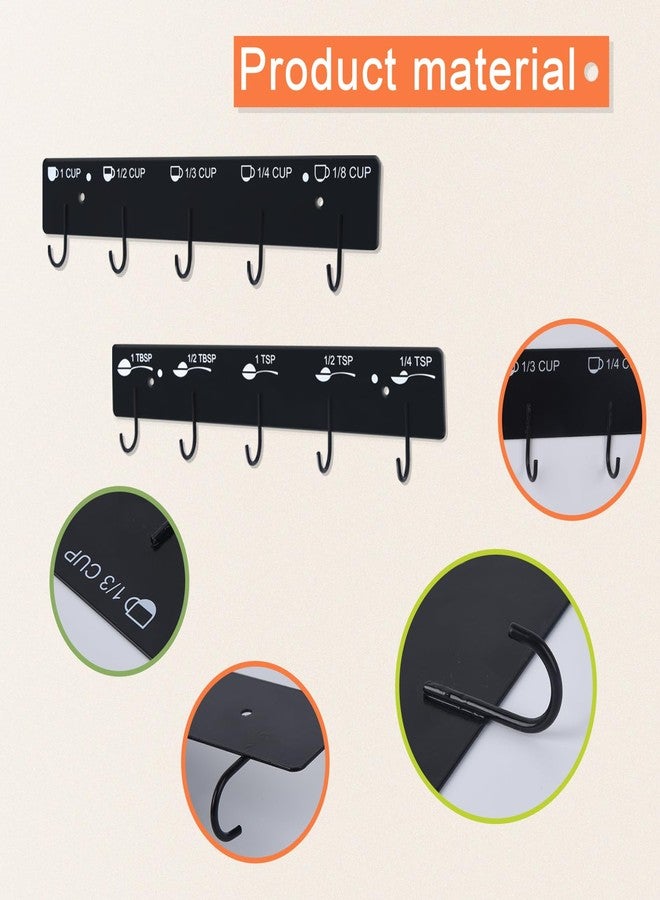 SoeKoa Premium Measuring Cups and Spoons Hanging Rack, Measuring Cup Organizer Rack Suitable for Kitchen Hanging Cups and Spoons, Including Screw and Adhesive Mounting, Cups and Spoons Rack 2pcs - Image 4
