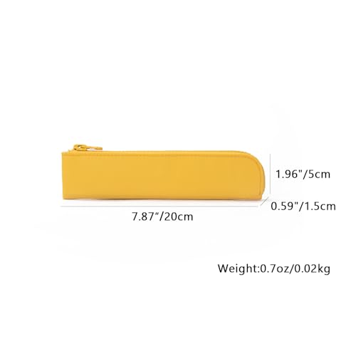 YONBEN Oxford Pencil Case Small Pencil Pouch Slim Pen Case Holder Zipper Bag for School OfficeYellowOxford Fabric - Image 3