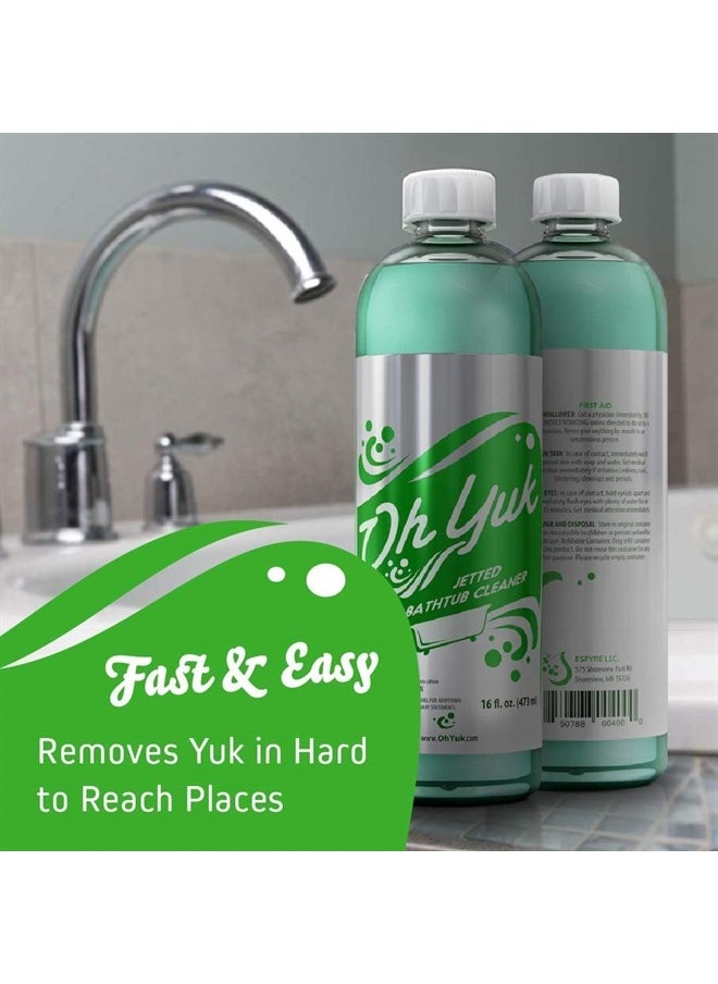 Oh Yuk - Jetted Bathtub Cleaner for Jet Tubs, Whirlpools, The Most Effective Jetted Tub Cleaner, Septic Safe | Two 16 Ounce Bottles! - Image 1
