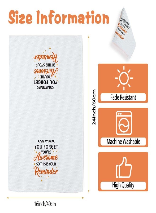 TAGDANK Cute Bathroom Towels Gifts for Women Who Have Everything - Sometimes You Forget You are Awesome Birthday Gifts Funny Kitchen Towels Gifts for Mom Gifts Baskets for Women 16x24 Inch - Image 2