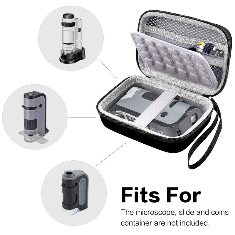 Comecase Microscope Case Compatible with Carson MicroFlip 100x-250x/ for Carson MicroBrite Plus 60x-120x LED Lighted Pocket Microscope, Portable Handheld Microscopes Storage Holder Box -Black (Case Only) - Image 2