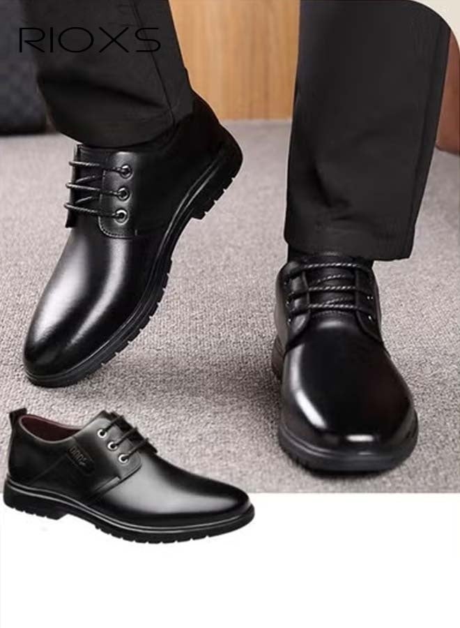 RIOXS Men's Formal Shoes, Business Leather Shoes for Men, Casual Lace Up Oxford Shoes, Stylish Classic Dress Shoes, Suit Tuxedo Patent Leather Shoes for Male, Lightweight Walking Flats, Stylish Footwear for Daily Wear, Semi-formal and Formal Occasions - Image 4