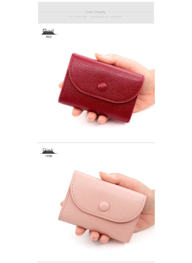 NIBEMINENT Card Bag Simple Large Capacity Hand Purse Zipper Bag Soft Pu Leather Compact Card Bag Sleeve  - Image 3