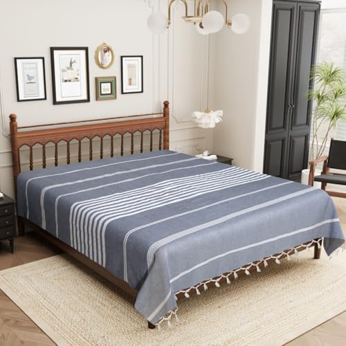 Värde Handmade Double Bedsheet 210 TC | Without Pillow Cover | Handloom Cotton Bedsheets for Double Bed | Double Bedsheet for Summer (Size 90X100 Inches, 7.5 x 8.3 Feet (Hit Grey, Double Bed) - Image 3