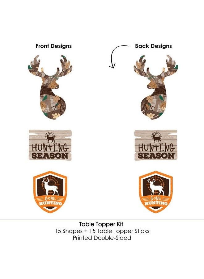 Big Dot of Happiness Gone Hunting Deer Hunting Camo Baby Shower Or Birthday Party Centerpiece Sticks Table Toppers Set Of 15  - Image 5