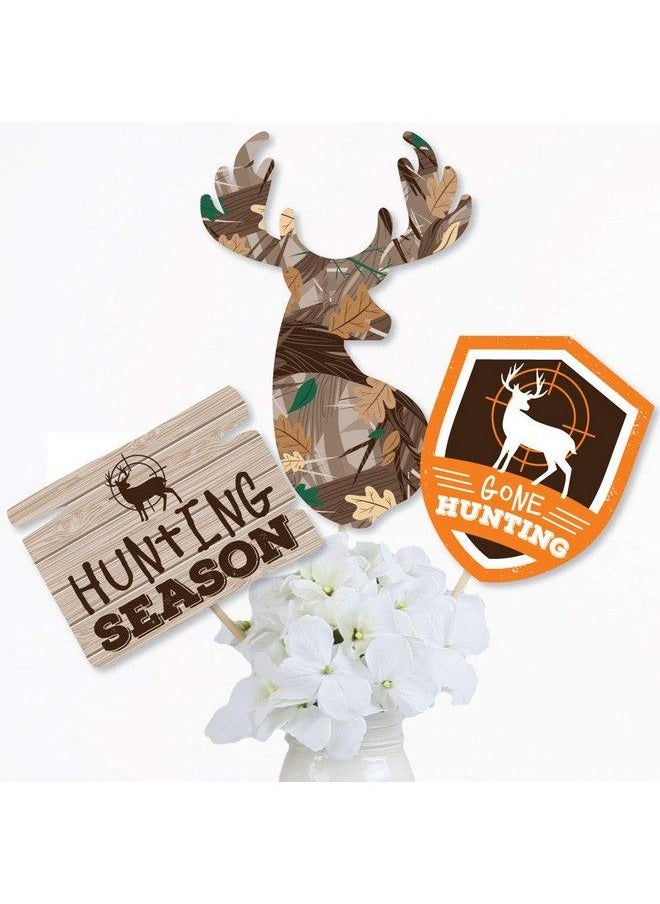 Big Dot of Happiness Gone Hunting Deer Hunting Camo Baby Shower Or Birthday Party Centerpiece Sticks Table Toppers Set Of 15  - Image 3