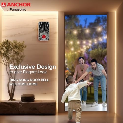 Anchor by Panasonic Ding Dong Door Bells Dual Tone aesthetics for Home (240V, Black) - Image 3