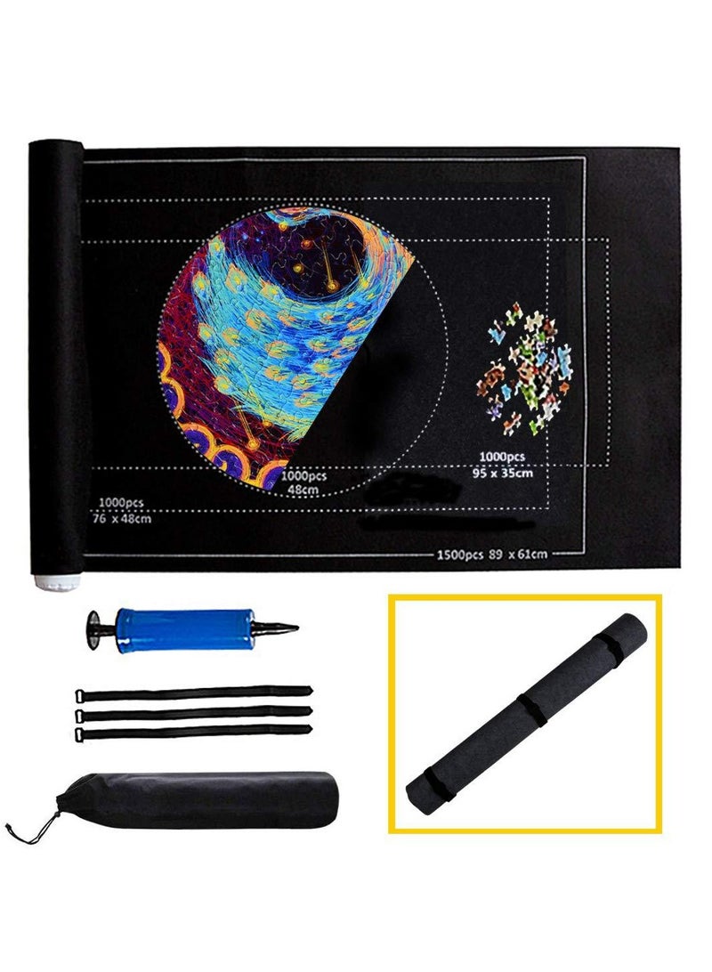 XiuWoo Puzzle Mat Roll Up Fits 500 1000 1500 Pieces Felt mat, Stow and Go Puzzle Saver,Puzzle Organizer  - Image 1