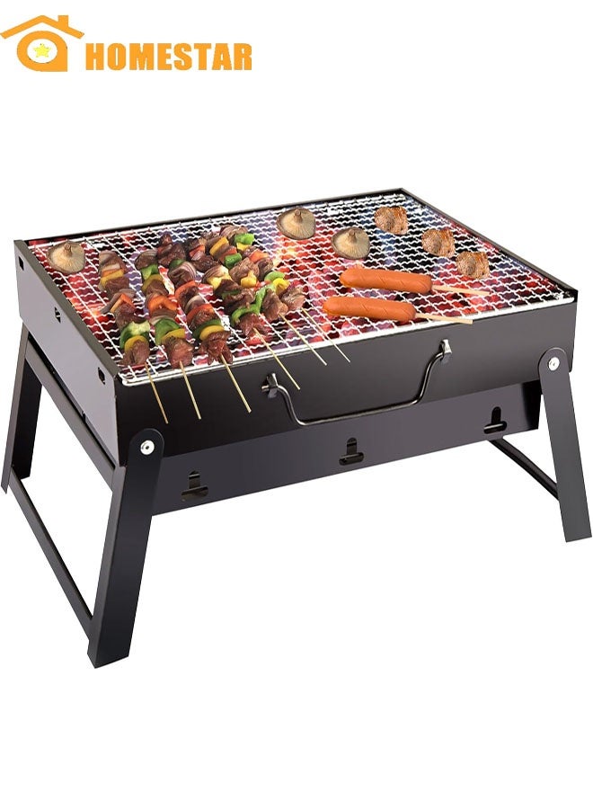هومستر الشواء الفولاذ المقاوم للصدأ الشواء في الهواء الطلق، المحمولة للطي الفحم الشواء مكتب، لنزهة، حديقة، تراس، التخييم، السفر - Image 1