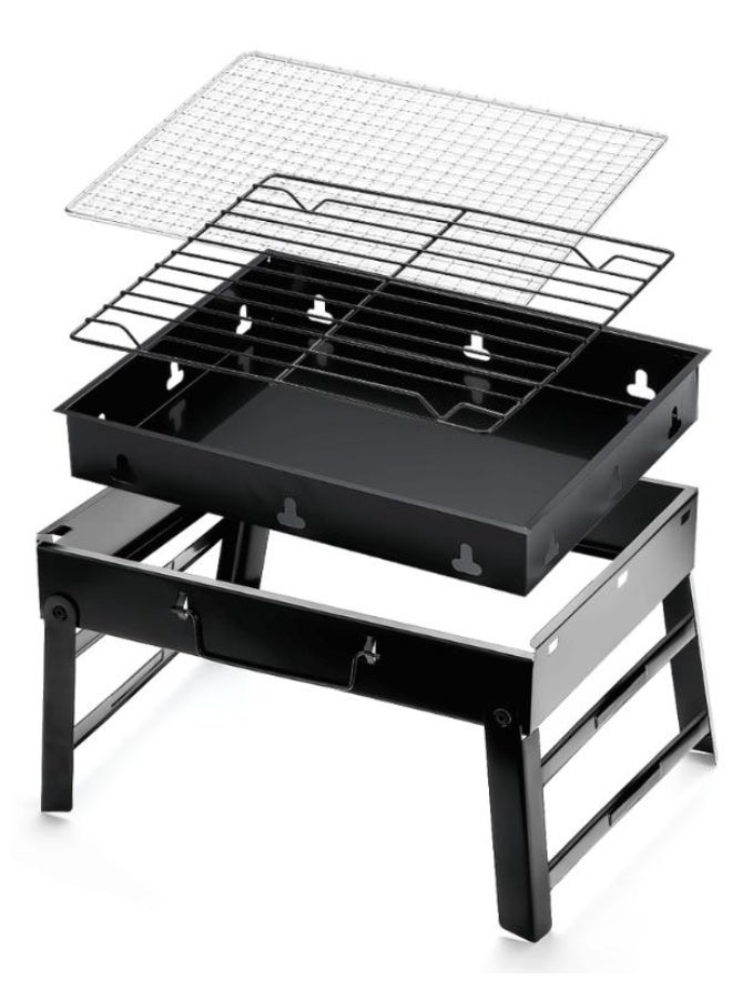 هومستر الشواء الفولاذ المقاوم للصدأ الشواء في الهواء الطلق، المحمولة للطي الفحم الشواء مكتب، لنزهة، حديقة، تراس، التخييم، السفر - Image 3