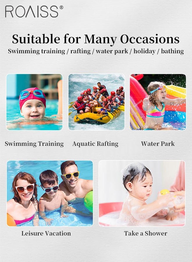 roaiss 4Pcs Kids Swimming Suit, HD Anti-fog and Waterproof Cartoon Swim Goggles, Adjustable Cute Animal Pattern Beach Pool Swimming Goggles with Earplugs, Suitable for 2-12 years Old Boys and Girls  - Image 4