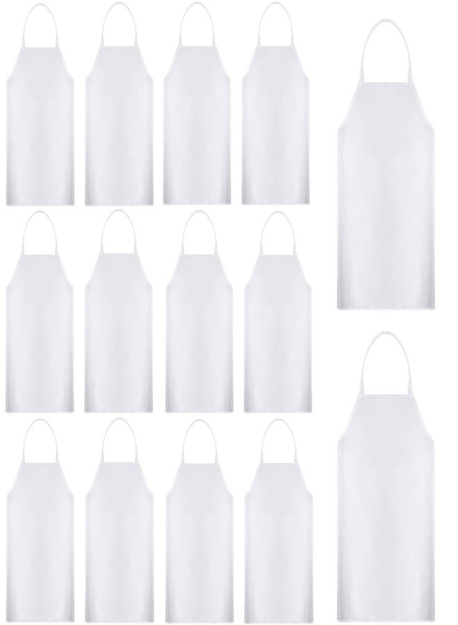 Cabaubl Aprons Unisex Bib Aprons,12 Pack Bib Apron,White Aprons Bulk,White Chef Apron with Extra Long Ties,Chef Bib Apron without Pockets,Washable Aprons for Women Men Cooking Restaurant BBQ Painting - Image 1