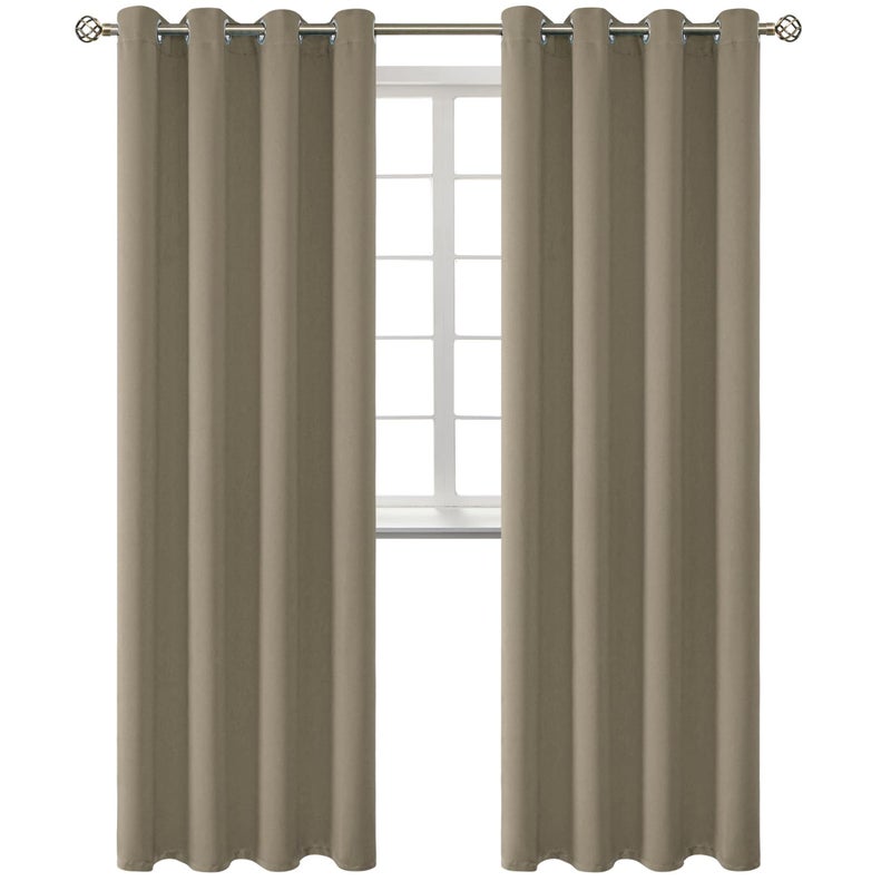 BGment Room Darkening Curtains 95 Inches Long - Grommet Thermal Insulated Drapes Window Treatment Curtains for Bedroom  2 Panels  52 x 95 Inch  Cocoa - Image 1
