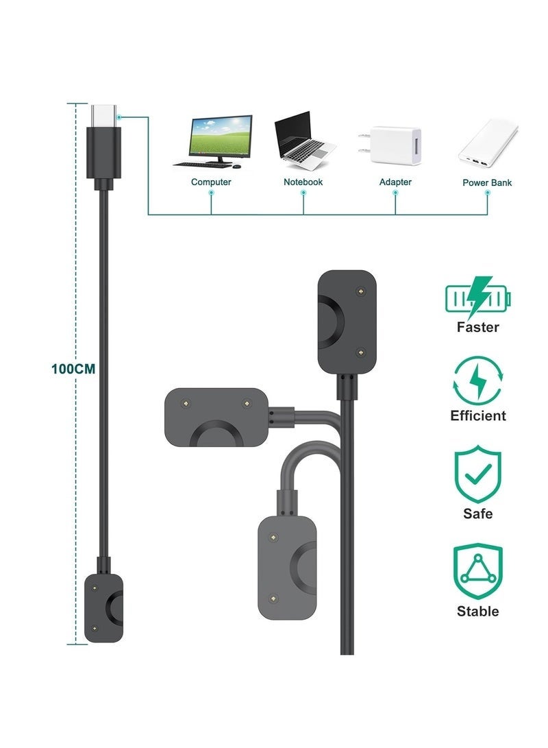 Nova future Charger for Galaxy Fit 3 SM-R390, Replacement USB Charging Cable Cord for Samsung Galaxy Fit 3 Smart Watch (3.3ft/100cm, Black)Type C - Image 4