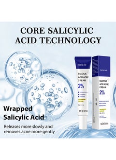 MOOYAM 2% Salicylic Acid Acne Cream, Lighten Acne Marks Remove Acne Shrink Pores Plant Essence, Fast Acne Removal In 12 Hours To See Results 20G  - Image 3