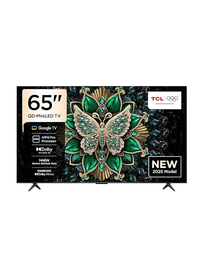 تي سي إل تلفاز ذكي 65 بوصة 4K QD-Mini LED ملون كوانتم كريستال HDR 10+ للألعاب جوجل TV، معدل تحديث أصلي 144Hz، ONKYO 2.1 Hi-Fi، دولبي أتموس، وضع الذكاء الاصطناعي، (طراز 2025) - Image 1