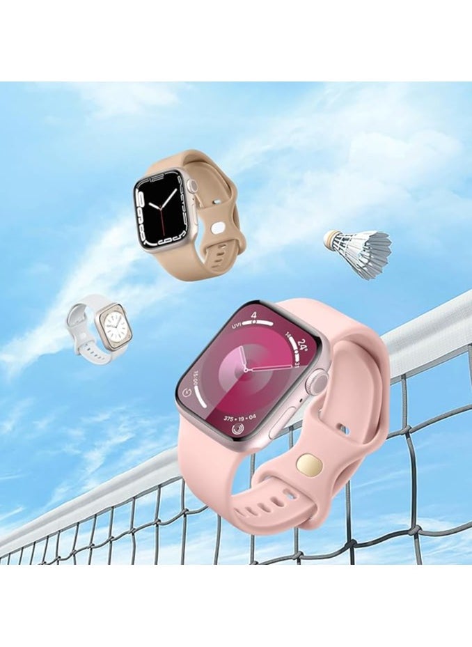 keloray - 6 Pack Bands Compatible for Apple Watch Band 38mm 40mm 41mm 42mm 44mm 45mm 49mm Women Men, Breathable Silicone Sport Strap Replacement Band for iWatch Apple Watch Series 9 8 7 6 5 4 3 SE Ultra - Image 1