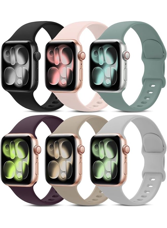 ملائكي  6 قطعة الرياضة ووتش حزام متوافق مع أبل ووتش 38mm 40mm 41mm 42mm 44mm 45mm 49mm ، لينة سيليكون للماء سوار متوافق مع أبل ووتش سلسلة 8 7 6 5 4 3 2 1 ( 49 / 45 / 44 / 42mm ) - Image 1