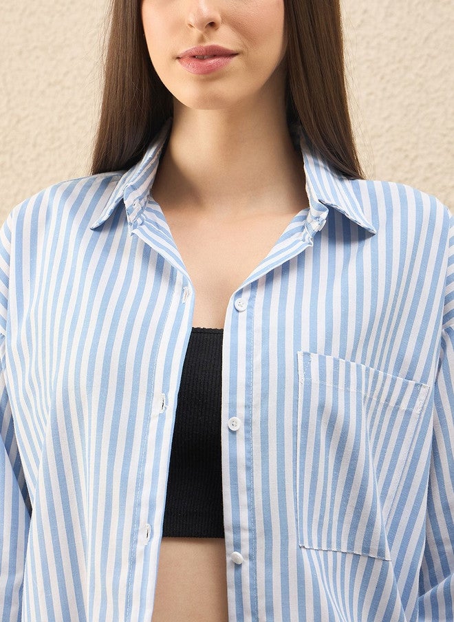 CHIMPAAANZEE Women Striped Casual Shirt - Image 4