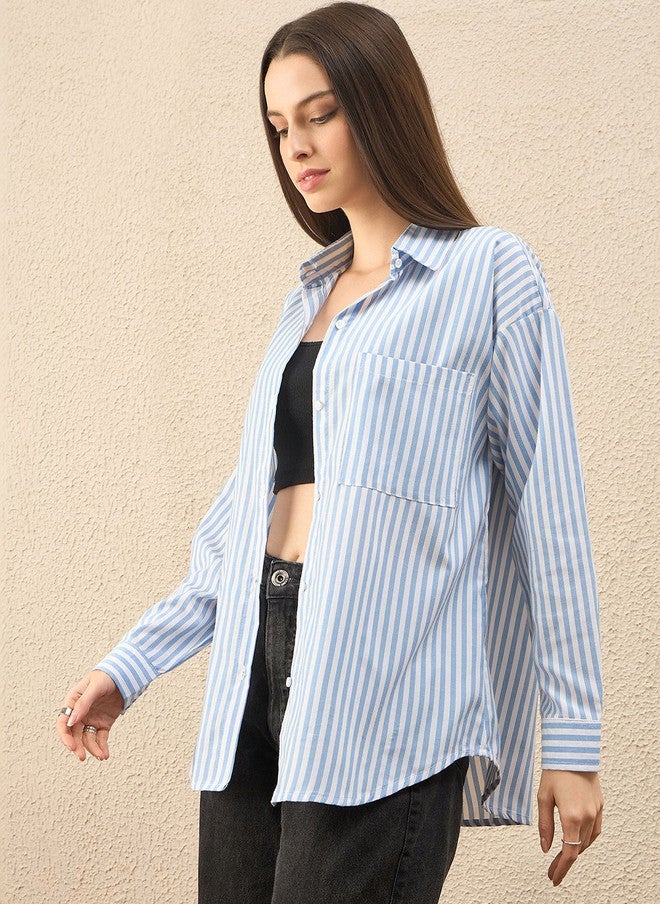 CHIMPAAANZEE Women Striped Casual Shirt - Image 5
