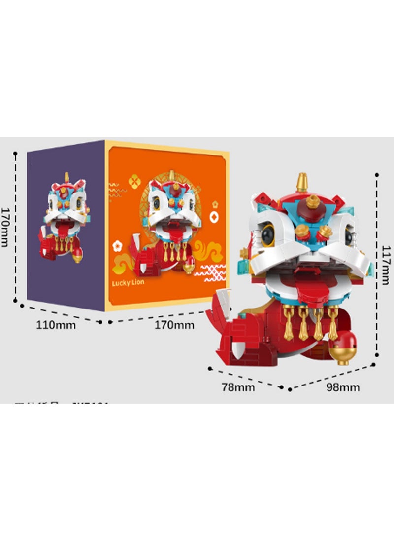 null - Mini Lion Dance, Ancient Mythical Beast Building Block Toys, Children'S Educational Assembly Model Gifts - Image 1