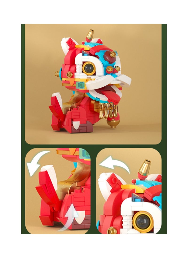 null - Mini Lion Dance, Ancient Mythical Beast Building Block Toys, Children'S Educational Assembly Model Gifts - Image 1